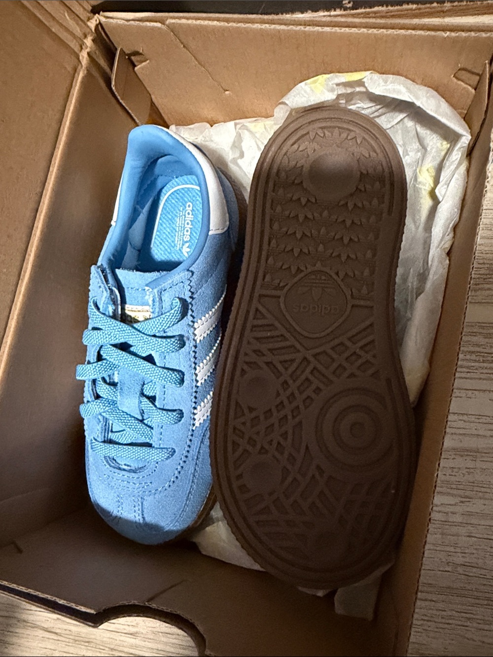 Toddler 10c adidas handball spezial light blue new in box boy or girl unisex - Picture 5 of 5
